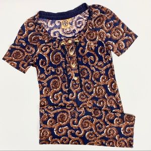 Tory Burch NWOT Navy Print Dress, Size S